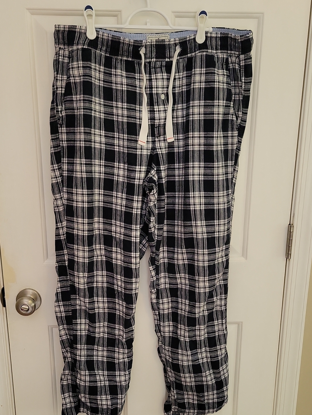 J. Crew Black and White Plaid Drawstring Lounge Pants